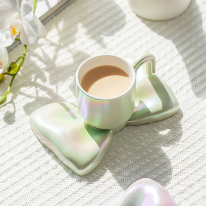 Spring Bowknot Ceramic Cup and Saucer