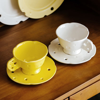 Spring Hollow Ceramic Cups and Saucers