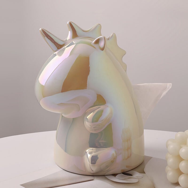 Unicorn Ceramic Tissue Storage Box