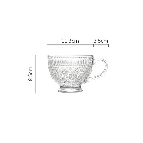 MOREUSHOP | Vintage Embossed Glass Cup – Moreushop®