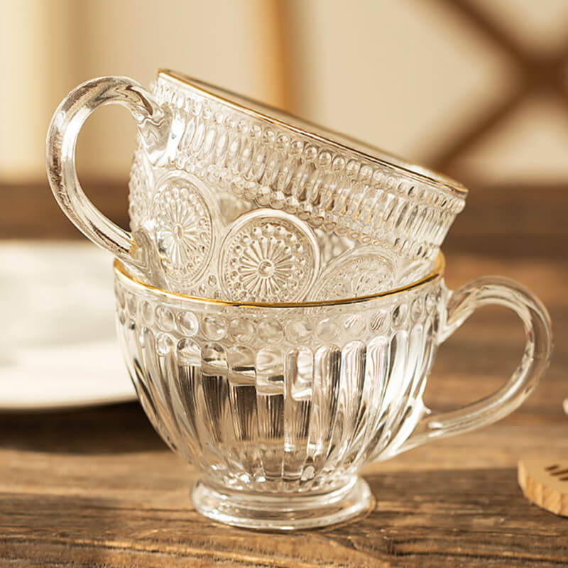 MOREUSHOP | Vintage Embossed Glass Cup – Moreushop®
