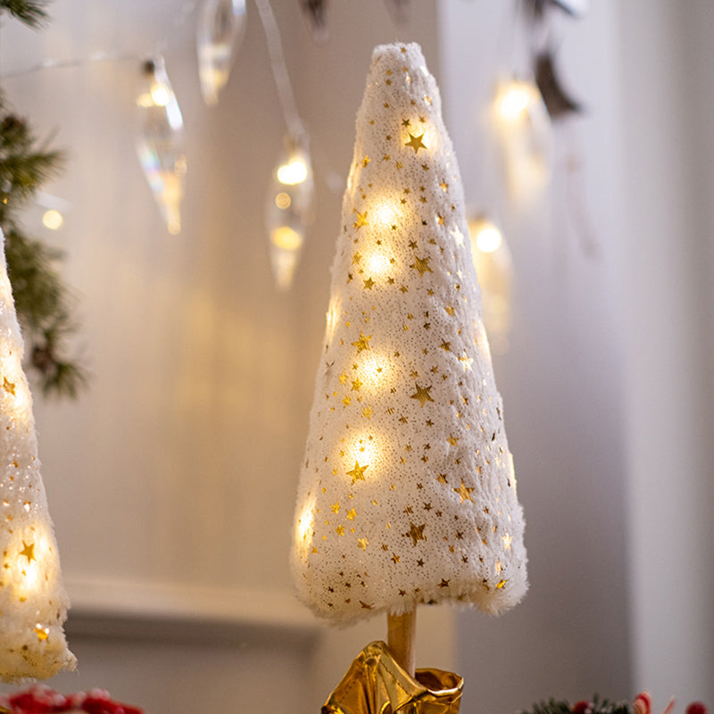 White Velvet Christmas Tree Lights