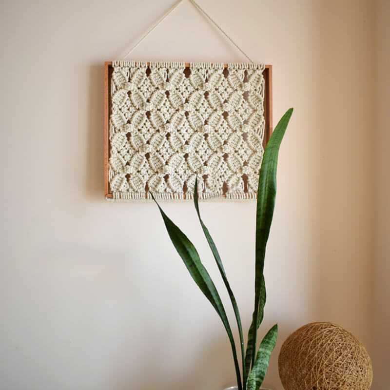 MOREUSHOP | Wood Frame Woven Wall Hanging – Moreushop®