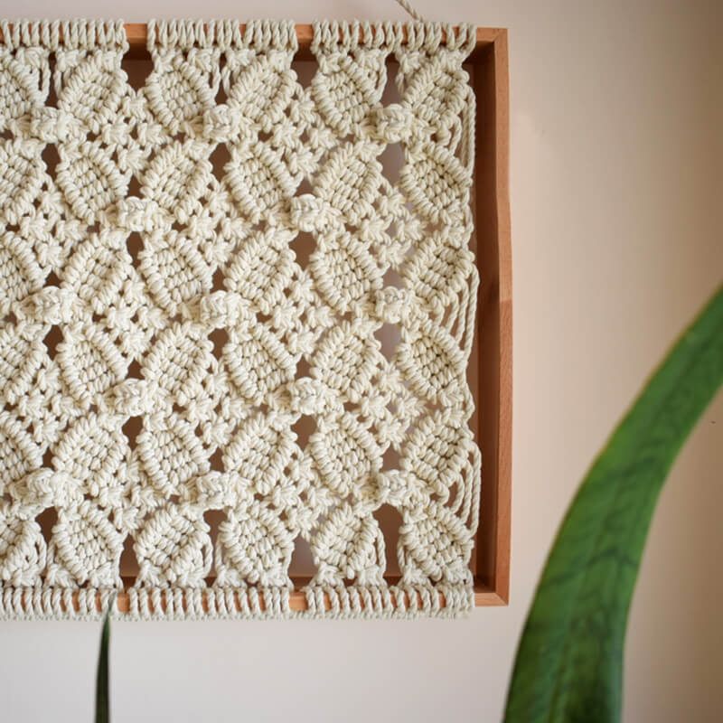 Wood Frame Woven Wall Hanging