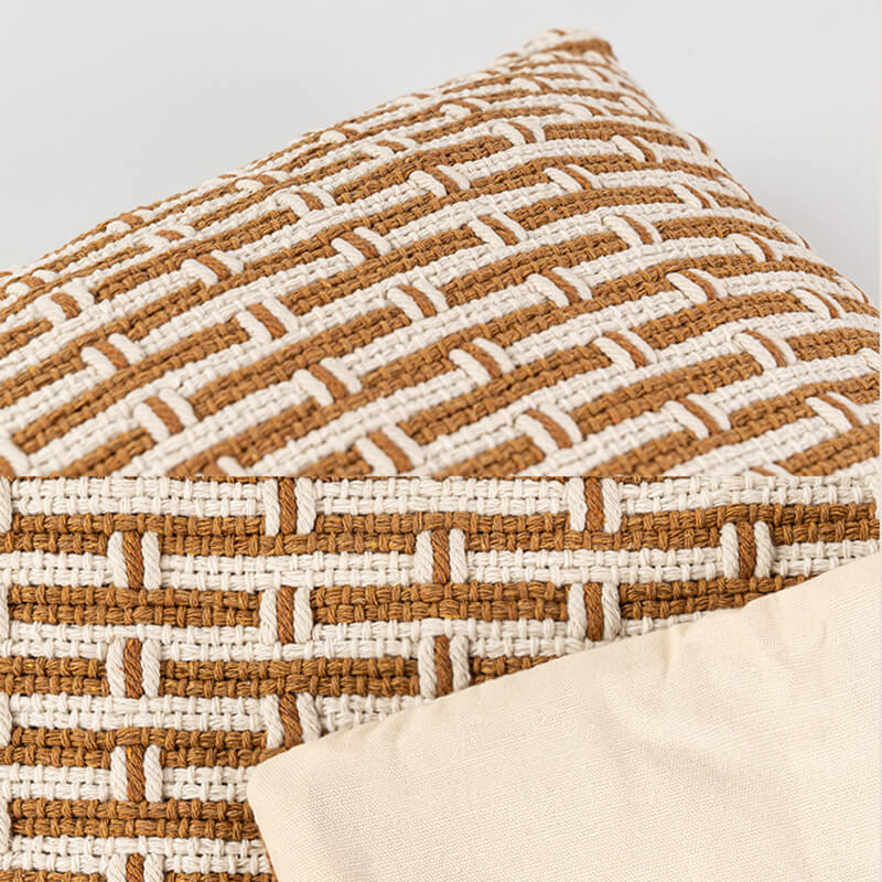 Woven Grid Throw Pillowcase