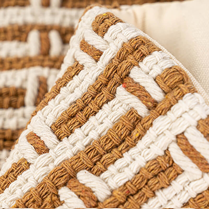 Woven Grid Throw Pillowcase