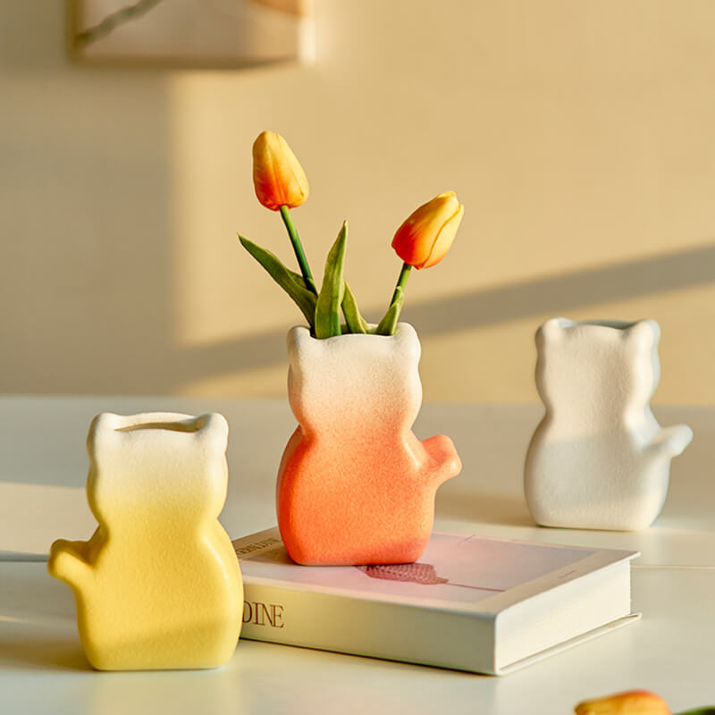 Cat Shape Ceramic Vase