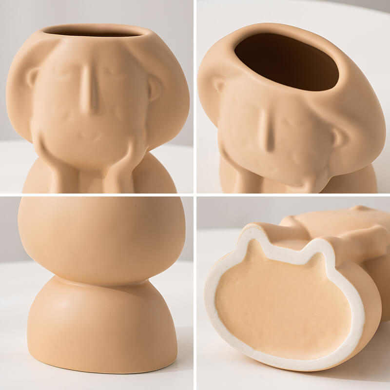 Cheek Girl Ceramic Vase